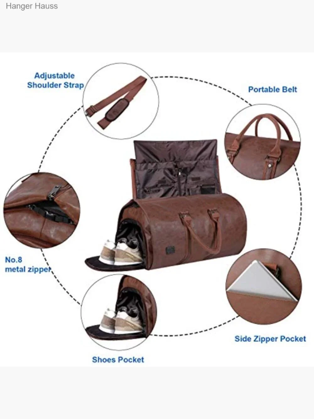 Convertible Garment Bag - Carry On Duffel 2-in-1 Suit Travel Bag Hanging